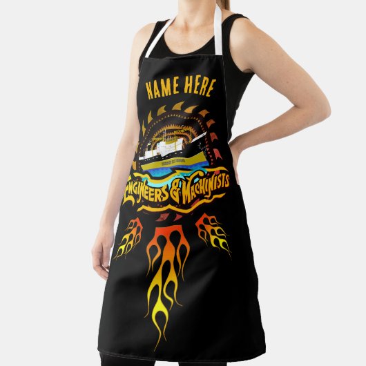 JOUW NAAM Engineer en Machinist Boat Crew Werk Schort (Insitu)