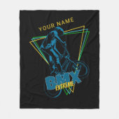 Jouw naam Extreme BMX geometrisch toevoegen Fleece Deken (Voorkant)