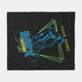 Jouw naam Extreme BMX geometrisch toevoegen Fleece Deken (Voorkant (Horizontaal))
