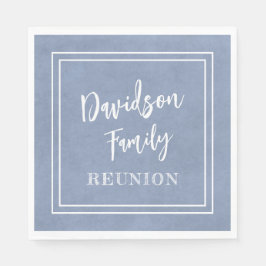 Jouw naam Family Reunion Script Dusty Blue Paper Servet