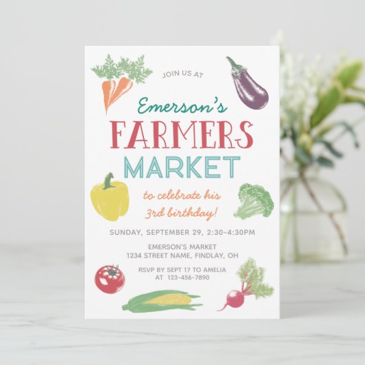 Jouw naam Farmers Market Birthday Party, elke leef Kaart (Staand voorkant)