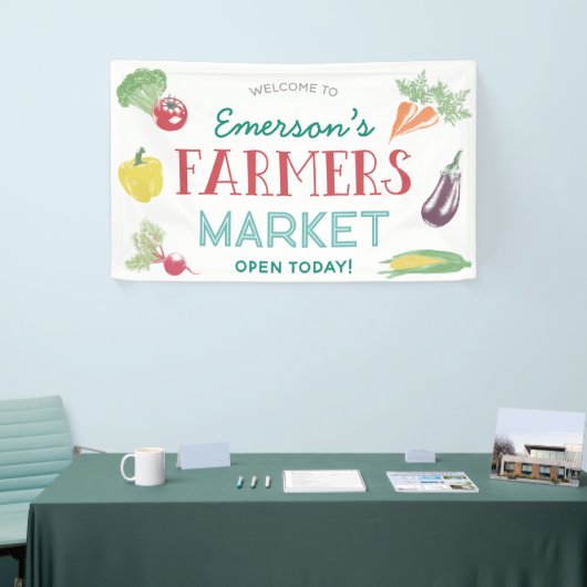 Jouw naam Farmers Market Birthday Party, elke leef Spandoek (Beurs)