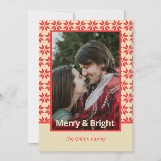 jouw naam faux noords patroon feestdagenkaart (Voorkant)