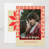 jouw naam faux noords patroon feestdagenkaart (Voorkant / Achterkant)