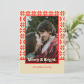 jouw naam faux noords patroon feestdagenkaart (Staand voorkant)