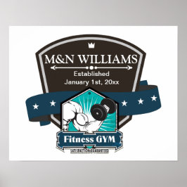 Jouw naam fitness Gym Logo aanpassen Poster