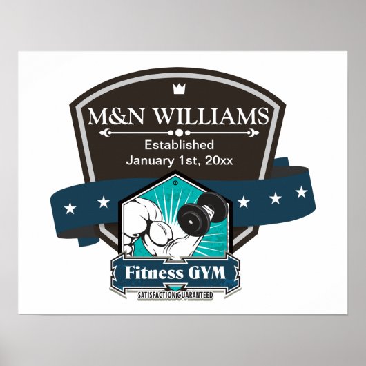 Jouw naam fitness Gym Logo aanpassen Poster (Voorkant)