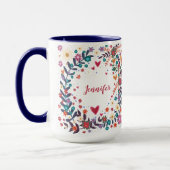 Jouw naam Floral Custom  Inspiratie Mok (Links)