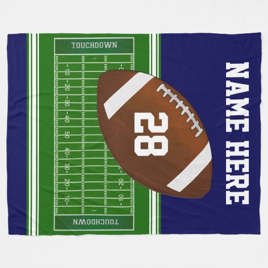 Jouw naam footballs vlootsegment, aantal, kleuren fleece deken (Voorkant (Horizontaal))