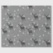 Jouw naam Forest Deer kerstpatroontrapping P Cadeaupapier (Vlak)