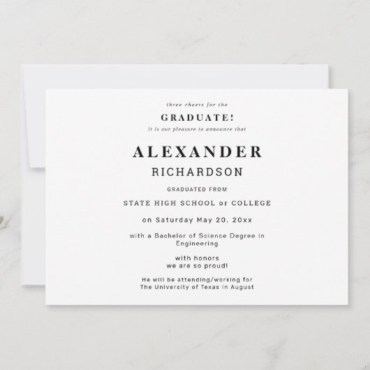 Jouw naam & Foto Afstuderen aankondiging M 2 (Achterkant)