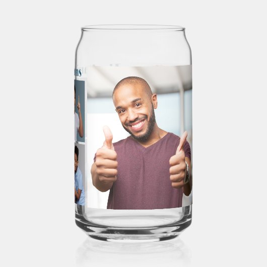 Jouw naam & Foto's Aangepast Blikvorm Glas (Achterkant)