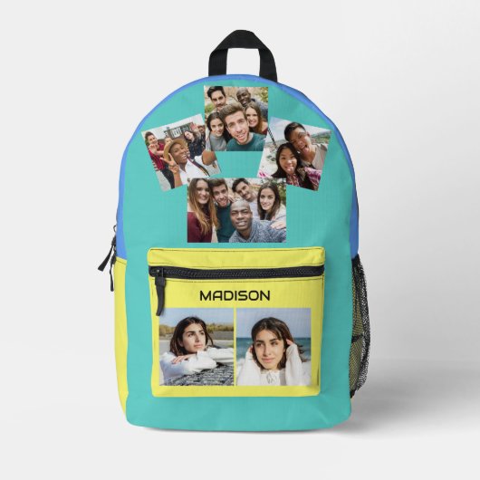 Jouw naam & Foto's op maat Bedrukte Rugzak (Voorkant)