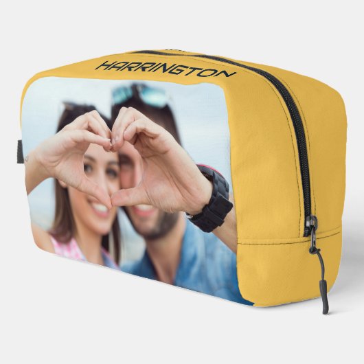 Jouw naam & Foto's op maat Toilettasje (Rechterhoek)