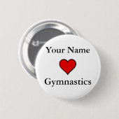 (Jouw naam) Gehoorlijk gymnastiek Ronde Button 5,7 Cm (Voorkant /achterkant)