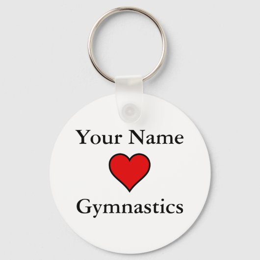 (Jouw naam) Gehoorlijk gymnastiek Sleutelhanger (Voorkant)