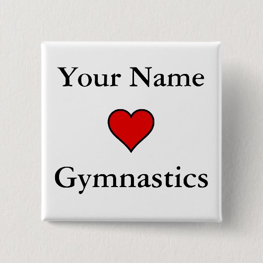 (Jouw naam) Gehoorlijk gymnastiek Vierkante Button 5,1 Cm (Voorkant)