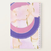 Jouw naam,  gemengde media abstract, roze lila notitieboek (Achterkant)