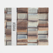 Jouw naam geopend boekenpatroon toevoegen fleece deken (Voorkant (Horizontaal))