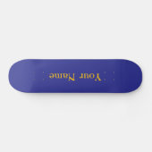 Jouw naam gepersonaliseerd blauw persoonlijk skateboard (Horizontaal)