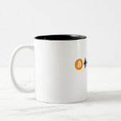 Jouw naam geschreven in populaire cryptocurrency-l tweekleurige koffiemok (Links)