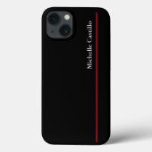 Jouw naam Gewoon, modern zwart rood Case-Mate iPhone Case (Achterkant)