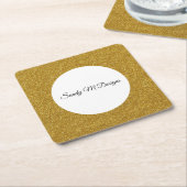 Jouw naam Gold Glitter Lijst Afbeelding personalis Kartonnen Onderzetters (Schuin)