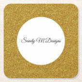 Jouw naam Gold Glitter Lijst Afbeelding personalis Kartonnen Onderzetters (Voorkant)