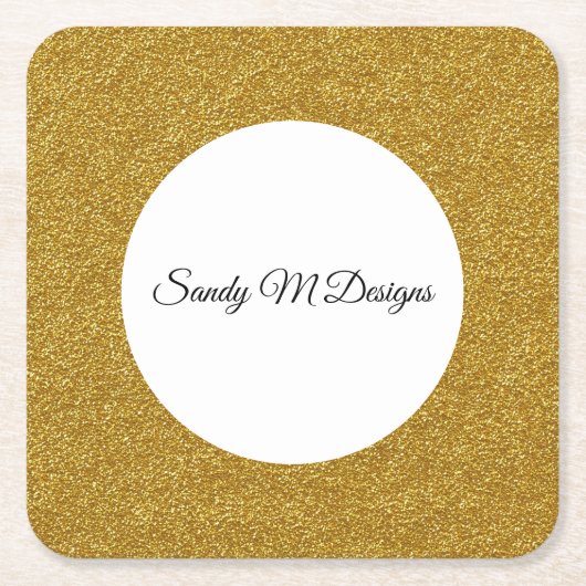 Jouw naam Gold Glitter Lijst Afbeelding personalis Kartonnen Onderzetters (Voorkant)