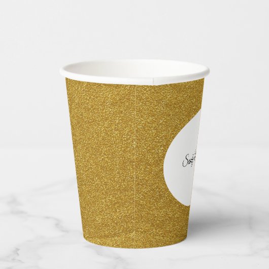 Jouw naam Gold Glitter Lijst Afbeelding personalis Papieren Bekers (Rechts)