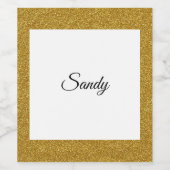 Jouw naam Gold Glitter Lijst Afbeelding personalis Wijn Etiket (Enkel label)