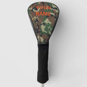 JOUW NAAM Golf Head Hoesje Camo Personaliseren Golfheadcover