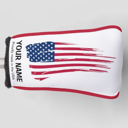 JOUW NAAM Golf Head Hoesje FLAG Personaliseren Golfheadcover (Voorkant)