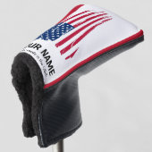 JOUW NAAM Golf Head Hoesje FLAG Personaliseren Golfheadcover (3/4 voorkant)