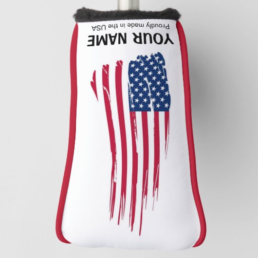 JOUW NAAM Golf Head Hoesje FLAG Personaliseren Golfheadcover (Draai 90)