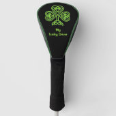 JOUW NAAM Golf Hoesje Lucky Driver Personaliseren Golfheadcover (Voorkant)