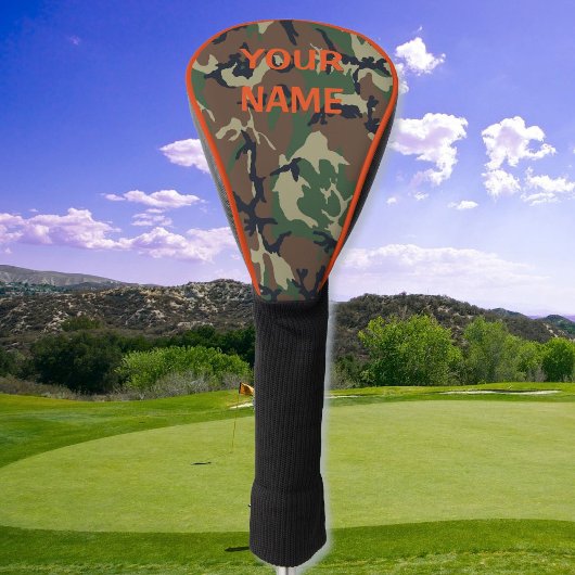 JOUW NAAM Golfhoofd Hoesje Camo Personaliseren Golfheadcover