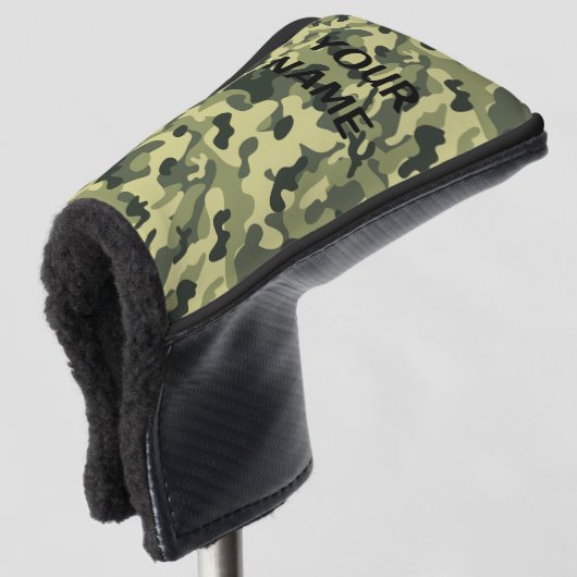 JOUW NAAM Golfhoofd Hoesje Camo Personaliseren Golfheadcover (3/4 voorkant)
