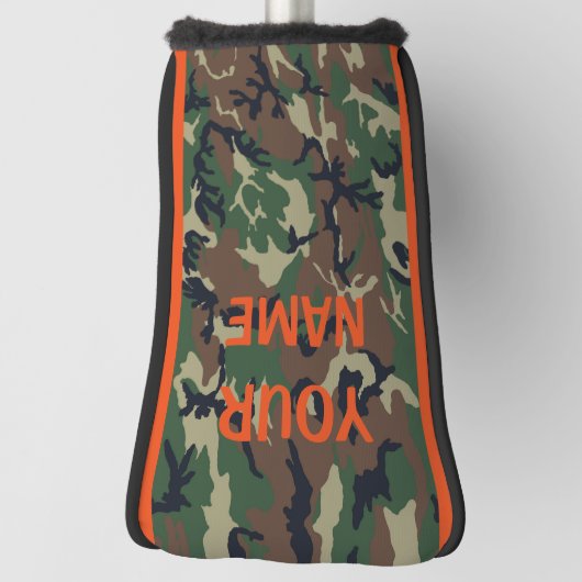 JOUW NAAM Golfhoofd Hoesje Camo Personaliseren Golfheadcover (Draai 90)