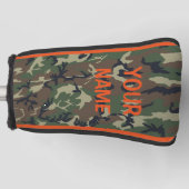 JOUW NAAM Golfhoofd Hoesje Camo Personaliseren Golfheadcover (Voorkant)