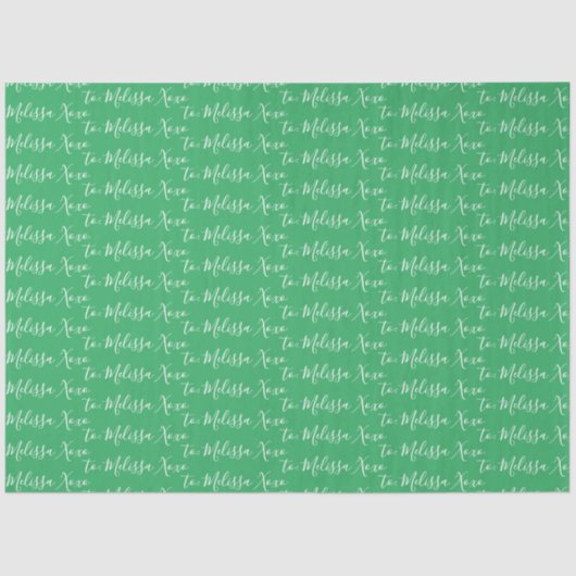 Jouw naam Green Tissuepapier (Voorkant)