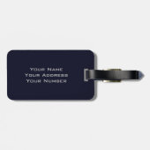 Jouw naam & Grijs Navy Blue Stripes Bagagelabels (Achterkant horizontaal)