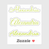 Jouw naam groene handgeschreven Script-versies Sticker (Vel)