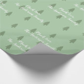 Jouw naam Groene pine-structuur Eenvoudig modern p Cadeaupapier (Hoek)