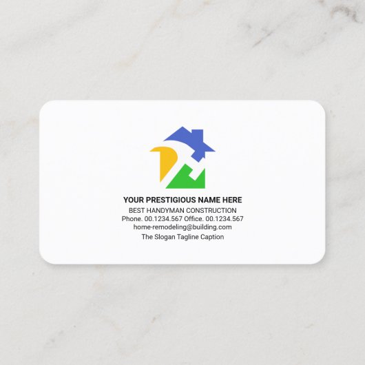 Jouw naam Handyman Signage Building Visitekaartje (Achterkant)