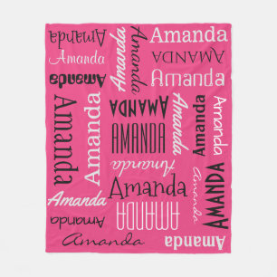 JOUW NAAM herhalen, aangepaste kleurendeken Fleece Deken