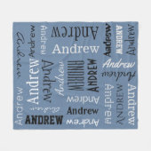 JOUW NAAM herhalen, aangepaste kleurendeken Fleece Deken (Voorkant (Horizontaal))