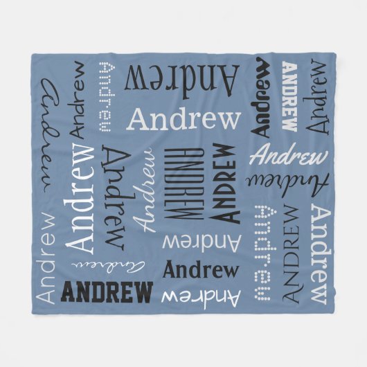 JOUW NAAM herhalen, aangepaste kleurendeken Fleece Deken (Voorkant (Horizontaal))
