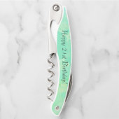 Jouw naam hier 21ste verjaardag kurkentrekker (Voorkant)