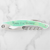 Jouw naam hier 21ste verjaardag kurkentrekker (Voorkant)